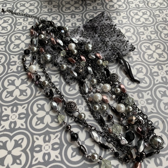 Elegant Neutral tone multi strand Necklace - Picture 4 of 4